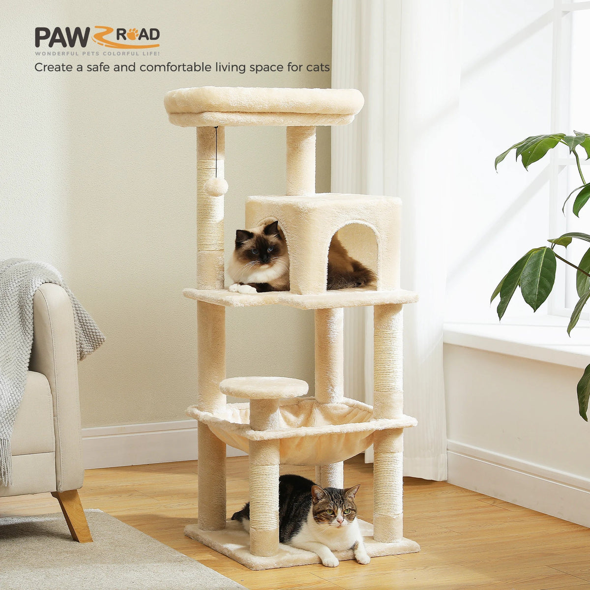 5-Level Cat Tower with Hammock — product view 2