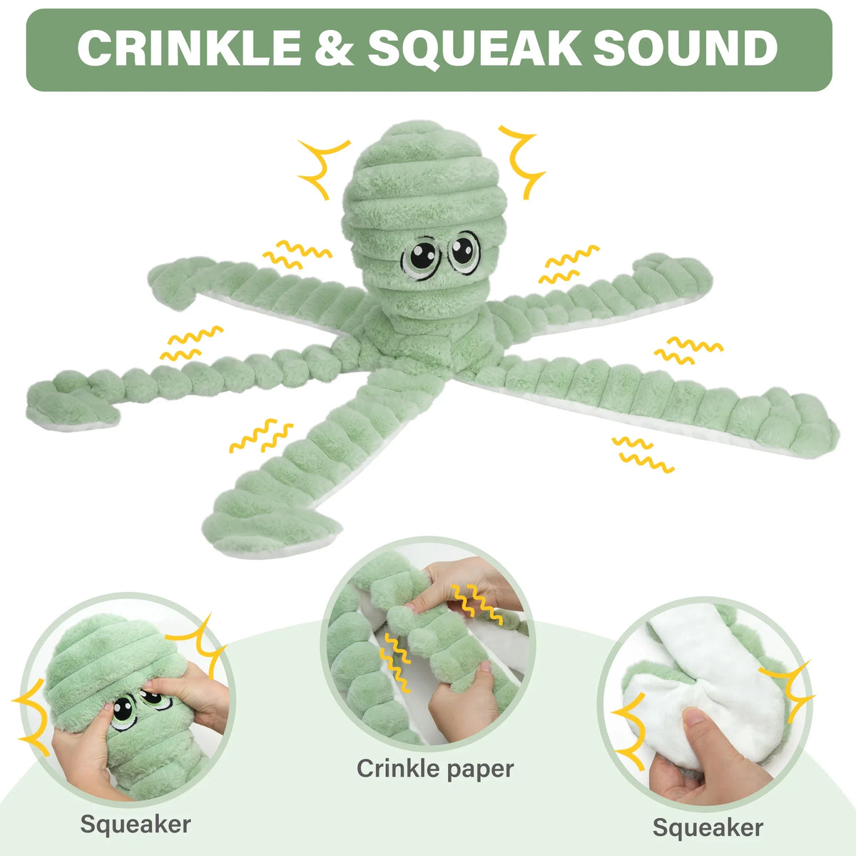 Octopus Squeaky Plush Dog Toy — product view 3